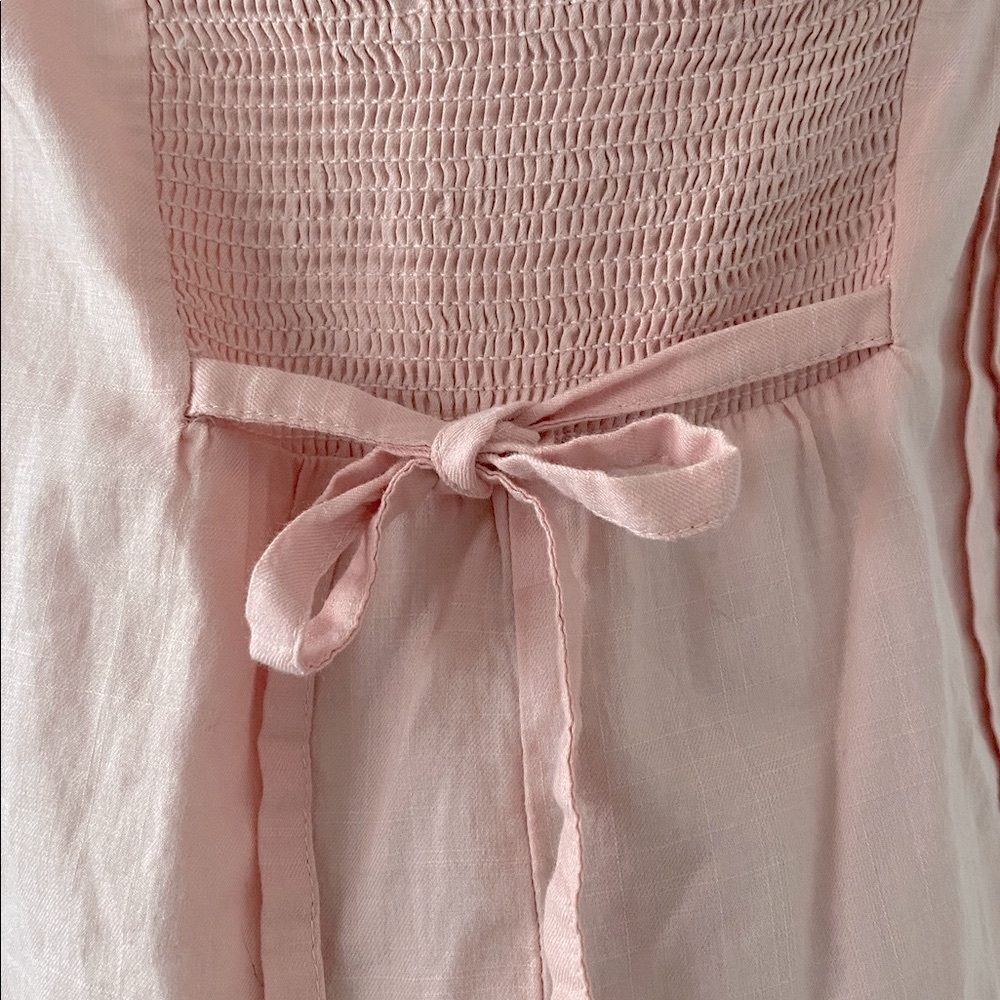 VTG Juicy Couture Light Pink Ruffled Strap Blouse Sz 0 Floral Embroidered Y2K - Picture 9 of 11